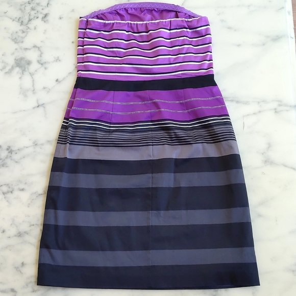 NWOT. The Limited Cotton Spandex Lined Strapless Dress with Multi Color Stripes. - Picture 6 of 7